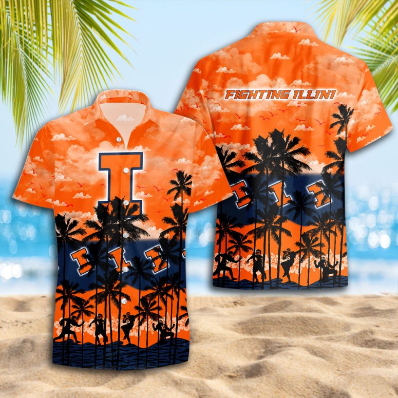 Illinois Fighting Illini | Hawaiian Shirt Trending Summer. Gift For Fan S88912