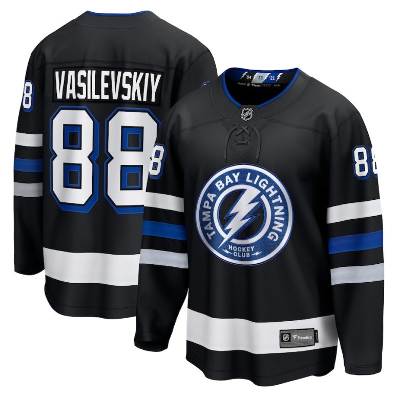 Men's Tampa Bay Lightning Andrei Vasilevskiy Fanatics Black Alternate Premier Breakaway Player Jersey