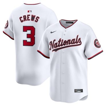 Men's Washington Nationals Dylan Crews Nike White Home Limited Player Jersey