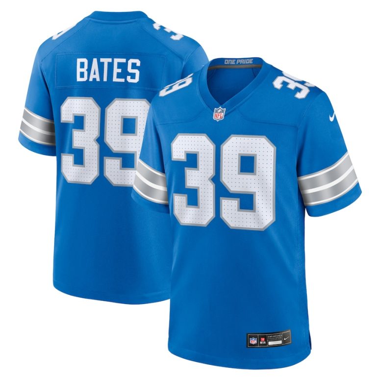 Men's Detroit Lions Jake Bates Nike  Blue Team Game Jersey