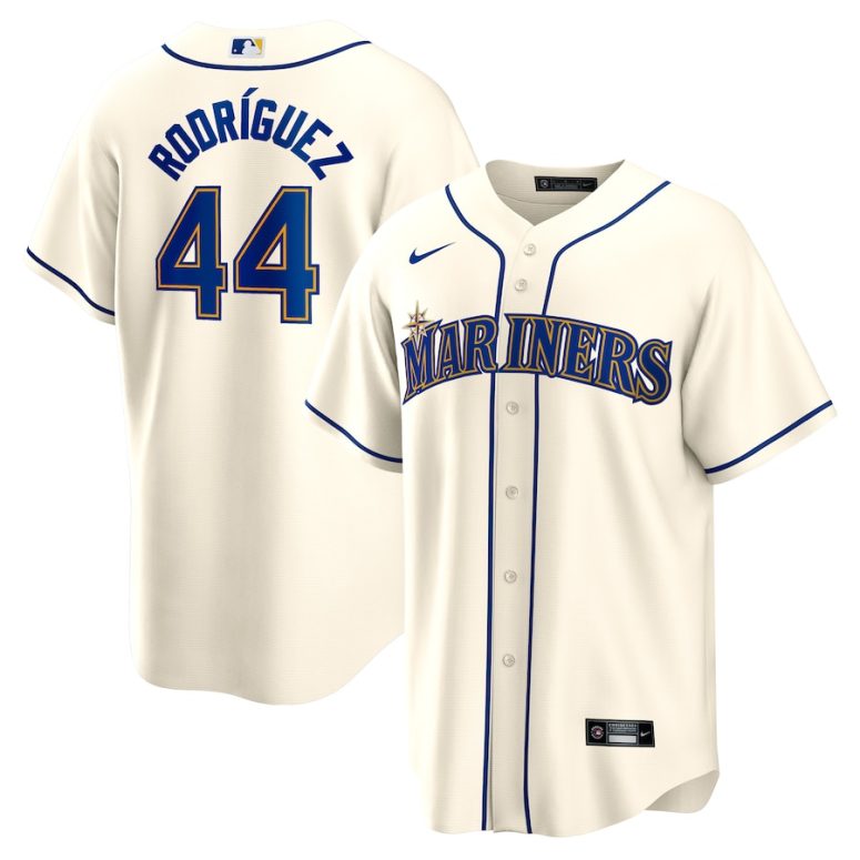 Men's Seattle Mariners Julio Rodriguez Nike Cream Official Replica Player Jersey