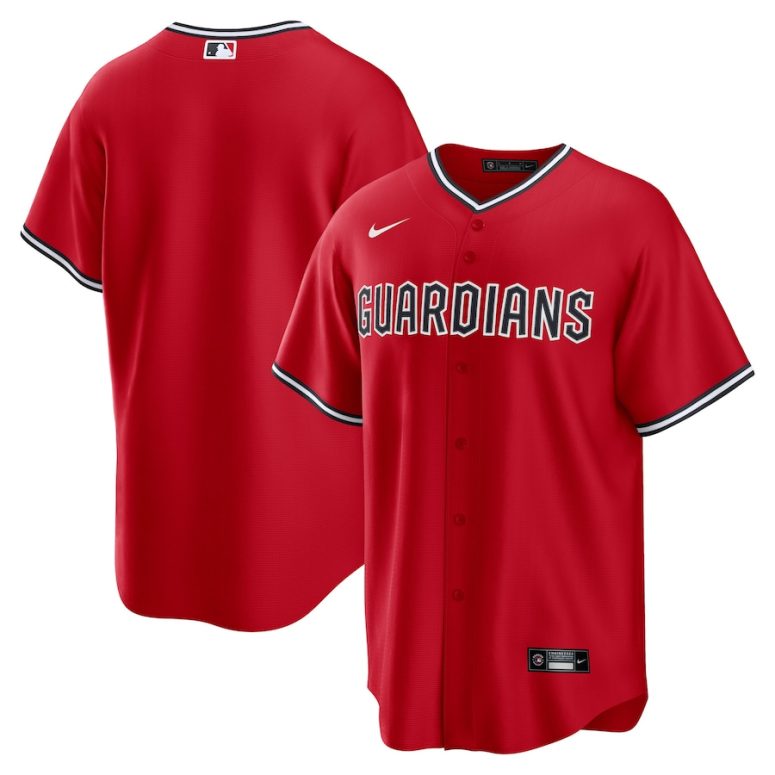 Men's Cleveland Guardians  Nike Red Replica 2.0 Alternate Jersey