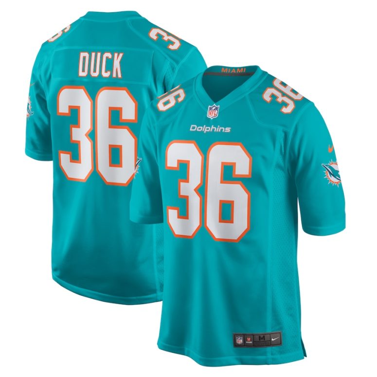 Men's Miami Dolphins Storm Duck Nike  Aqua  Game Jersey