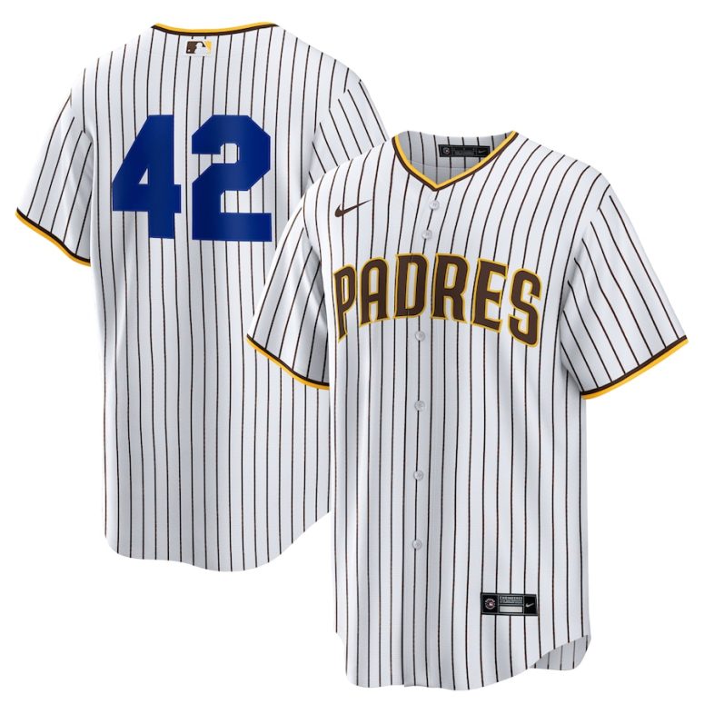 Men's San Diego Padres Nike White Home  2025 Jackie Robinson Day Replica Jersey