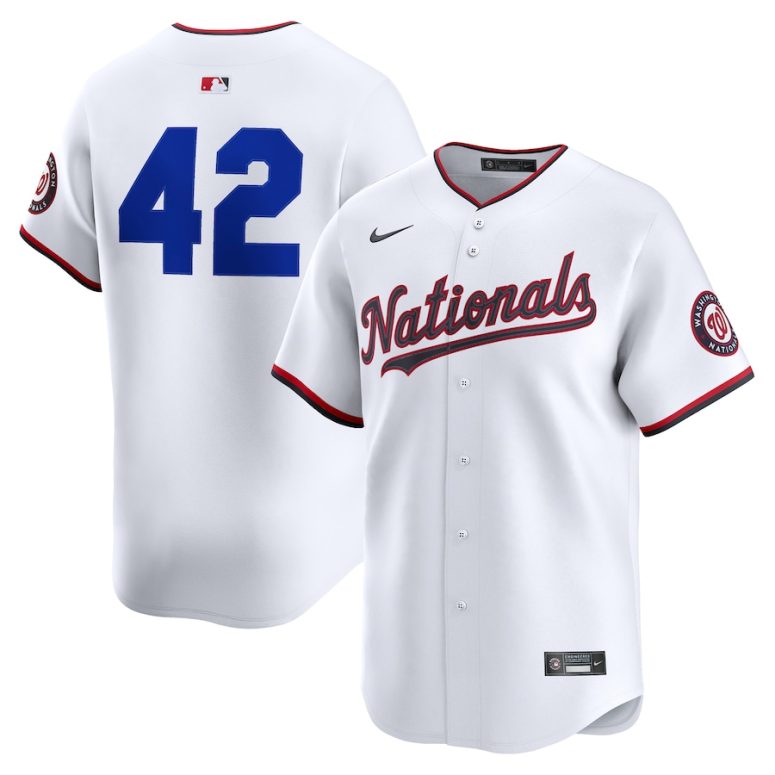 Men's Washington Nationals Nike White Home 2025 Jackie Robinson Day Limited Jersey