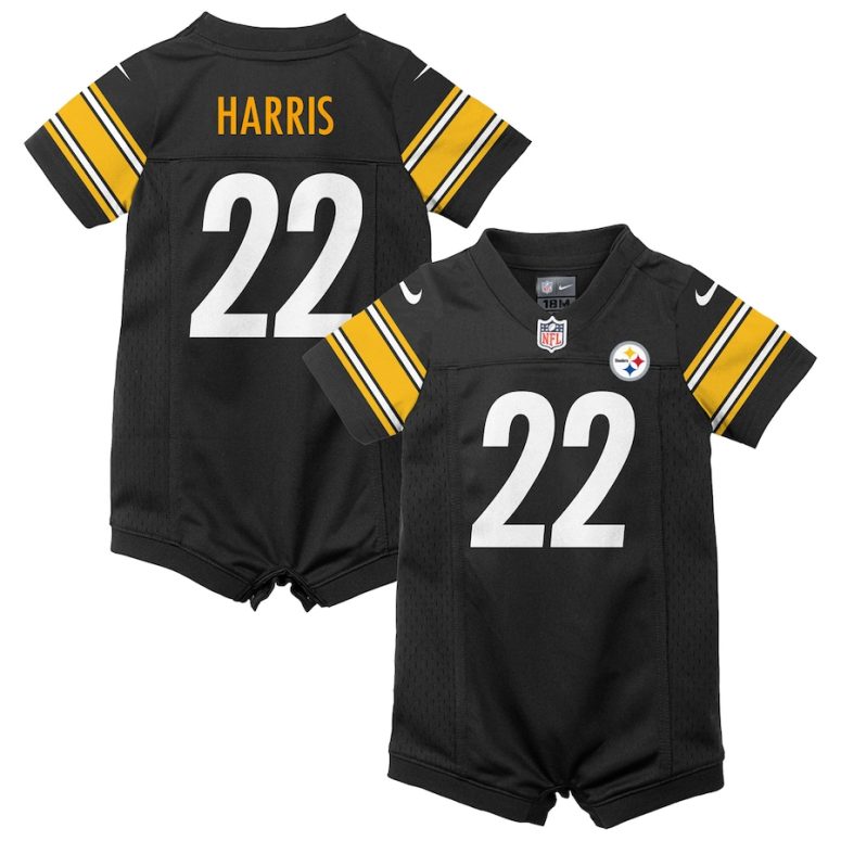 Newborn & Infant Pittsburgh Steelers Najee Harris Nike Black Game Romper Jersey
