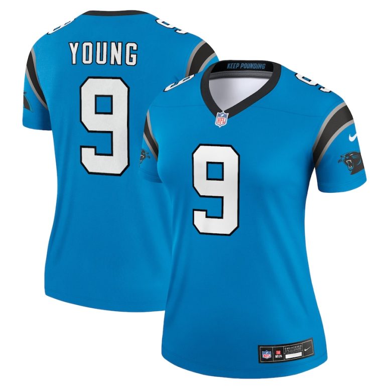 Women's Carolina Panthers Bryce Young Nike  Blue Alternate Legend Player Performance Top