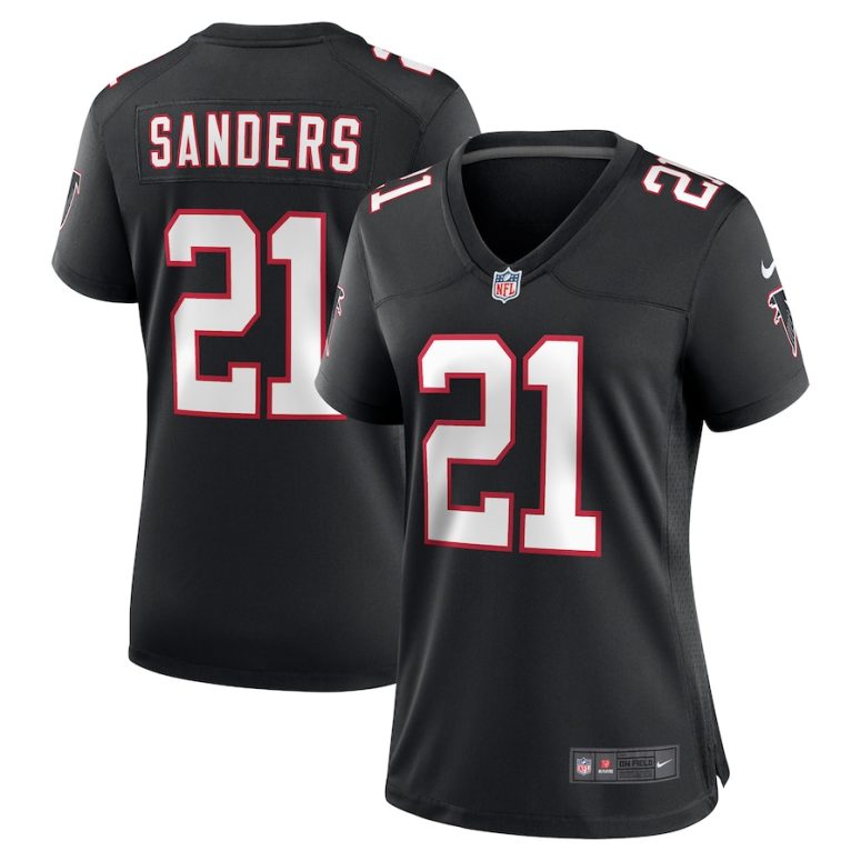 Women's Atlanta Falcons Deion Sanders Nike  Black Alternate Retired Player Game Jersey