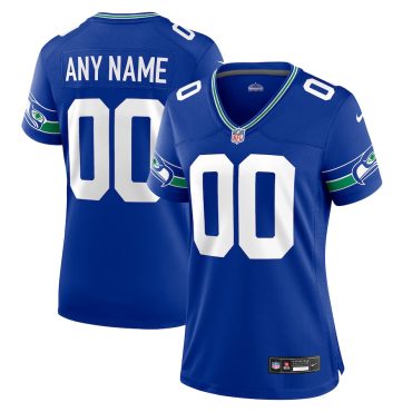 Women's Seattle Seahawks Nike Royal Throwback Custom Jersey