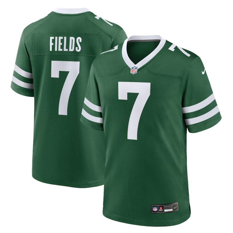 Youth New York Jets Justin Fields Nike Legacy Green Game Player Jersey