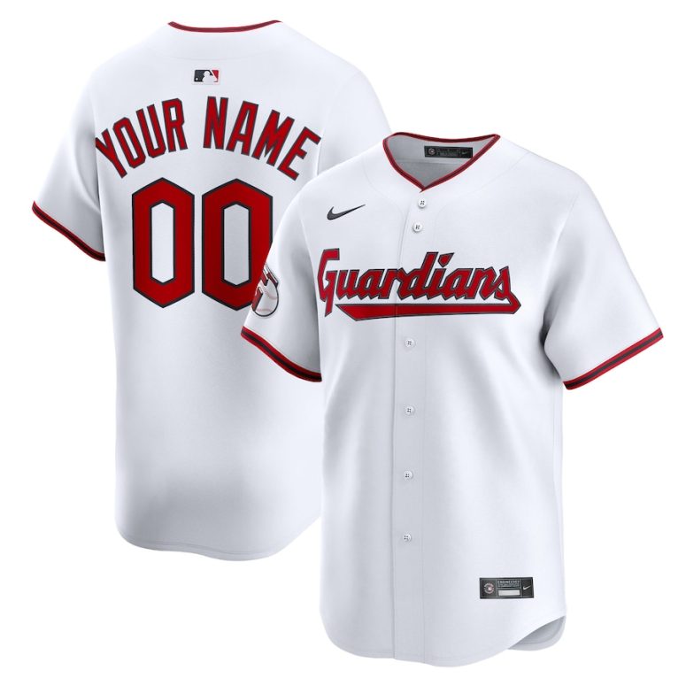 Youth Cleveland Guardians Nike White Home Limited Custom Jersey